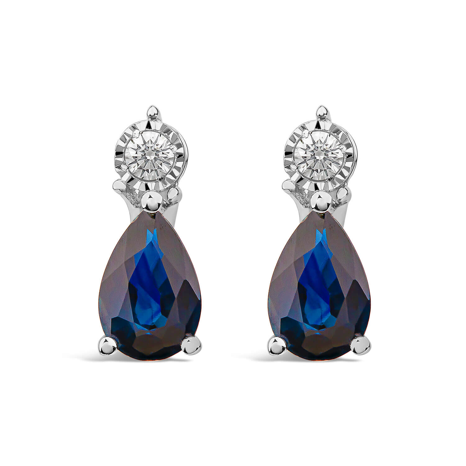 Sapphire drop earrings white on sale gold