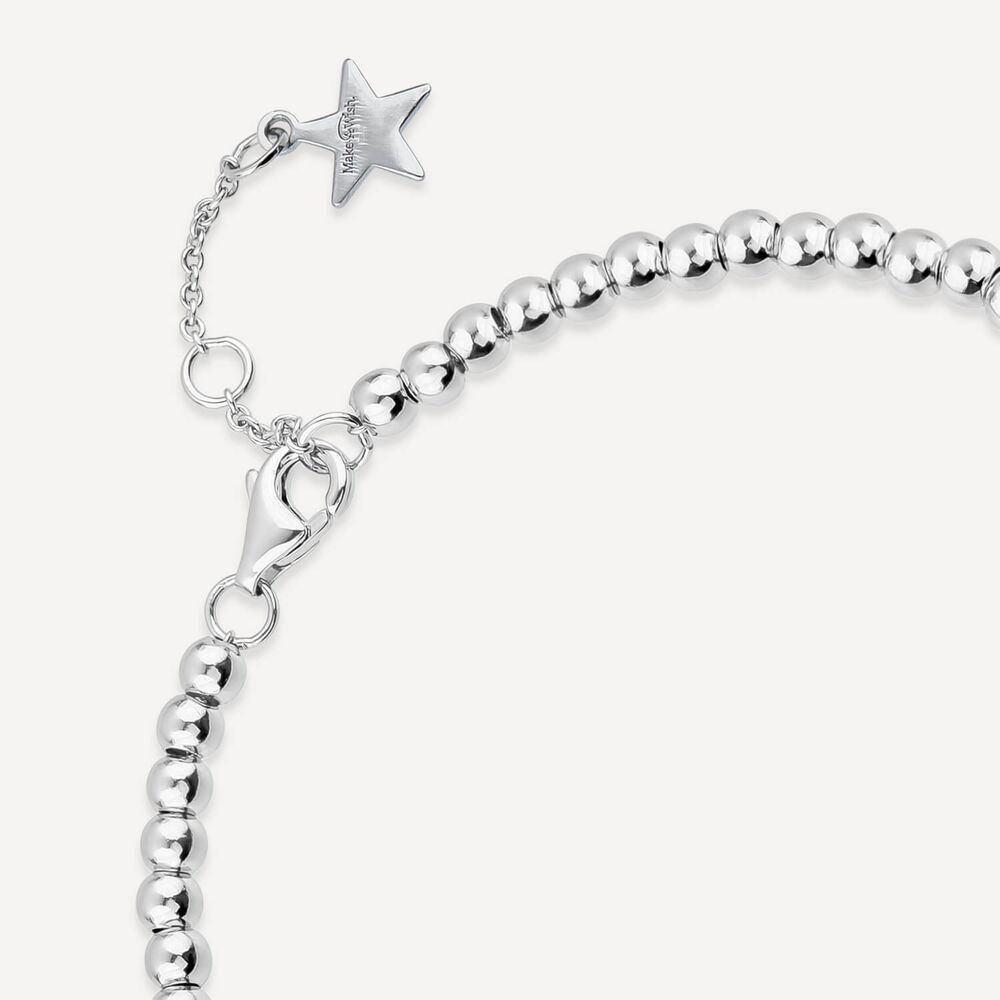 Sterling Silver Cubic Zirconia Star Make-A-Wish Bead Bracelet image number 4