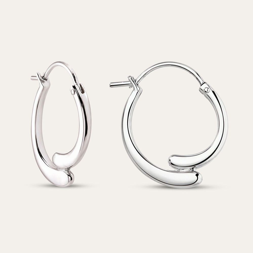 Sterling Silver Overlap Hoop Earrings