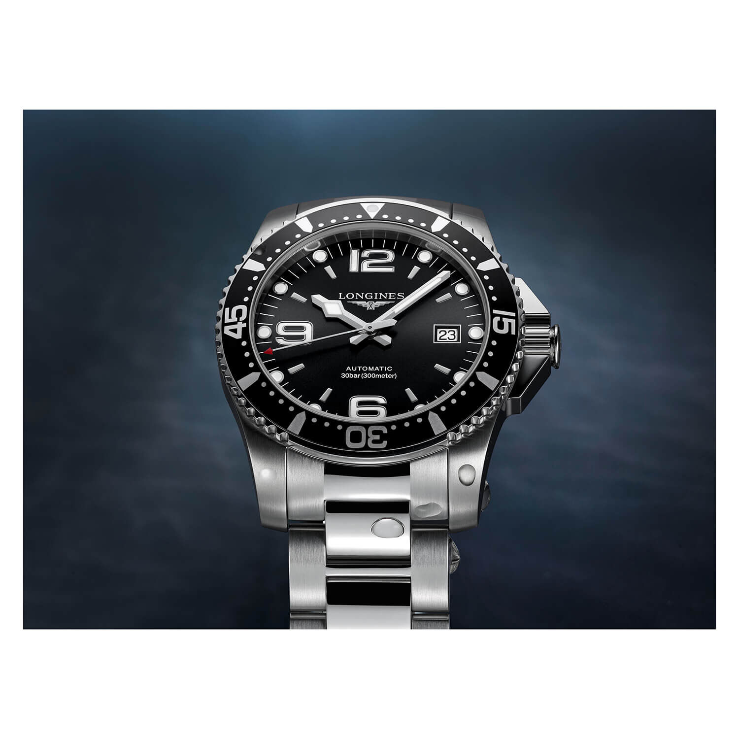 Longines Diving Hydroconquest Black Dial Bracelet Watch