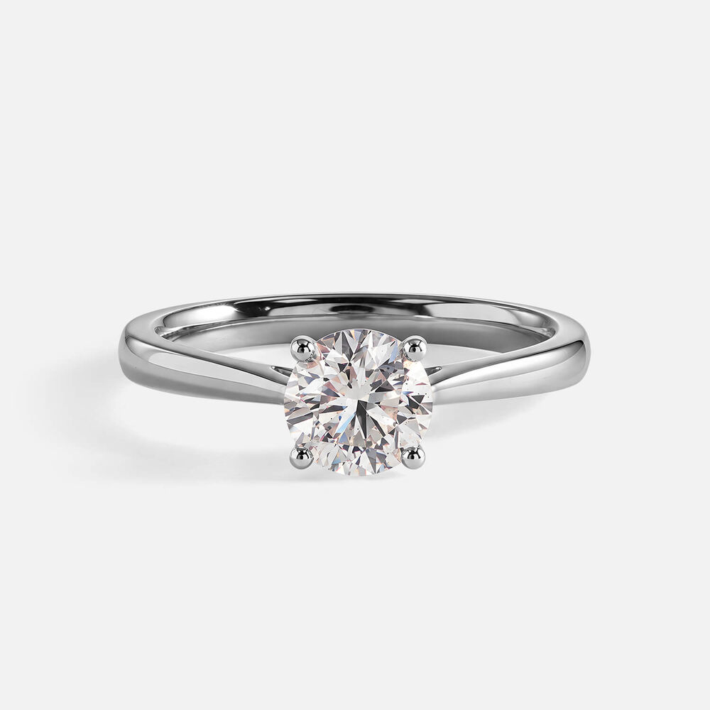 Classic Platinum 1.00ct Round Brilliant Diamond Four Claw Solitaire Ring