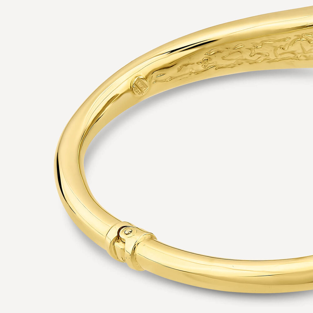 Yellow Gold Plated Sterling Silver Polished Twist Bangle image number 2