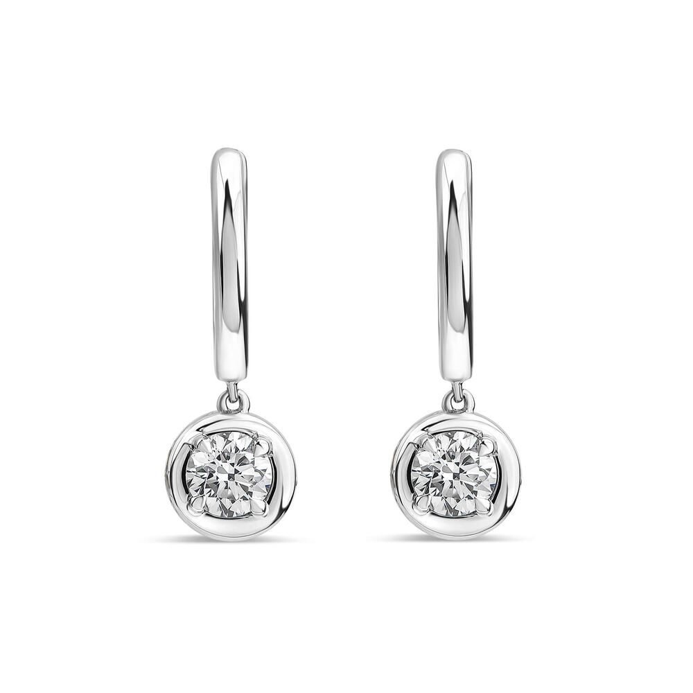 Born Orbit 9ct White Gold Lab Grown 0.80ct Round Diamond Drop Earrings