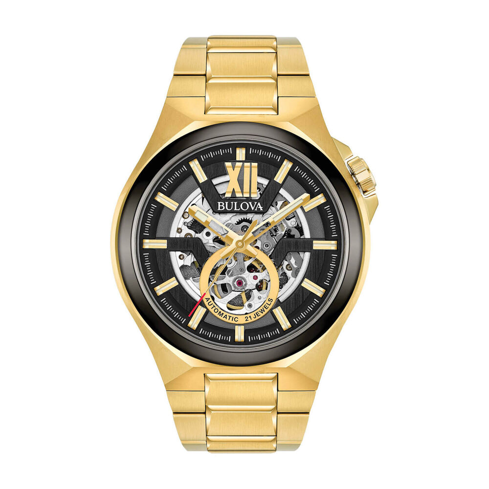 Bulova Maquina 46mm Classic Yellow Gold Bracelet Watch