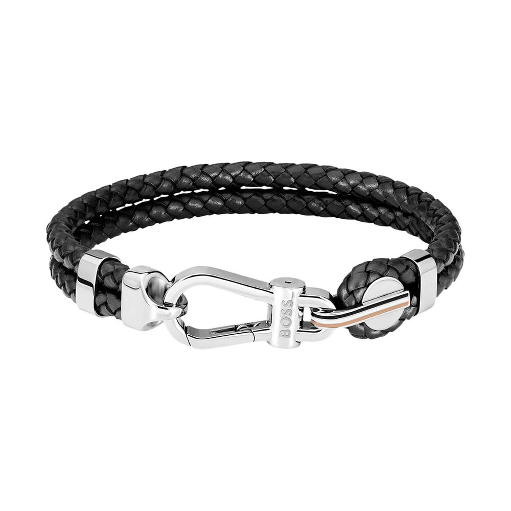 BOSS Ares Prime Brown Leather Bracelet