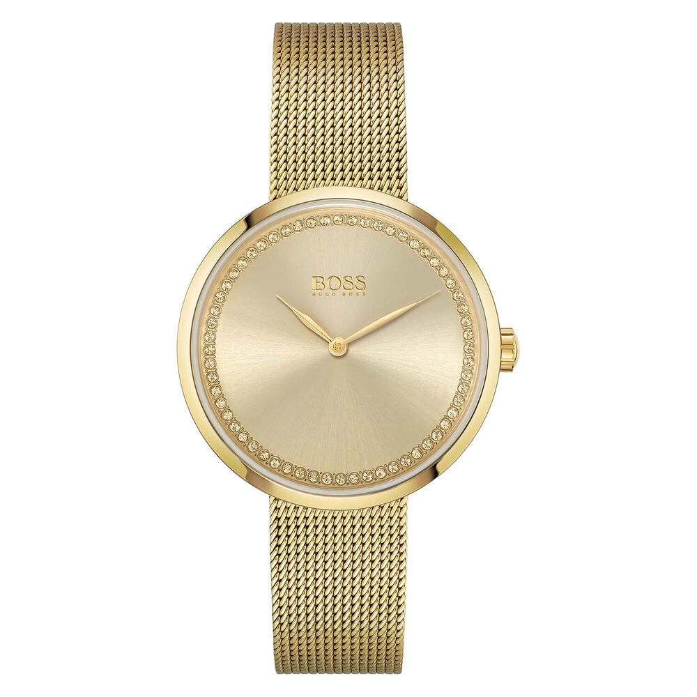 BOSS Praise Gold Dial 36mm Ladies Watch