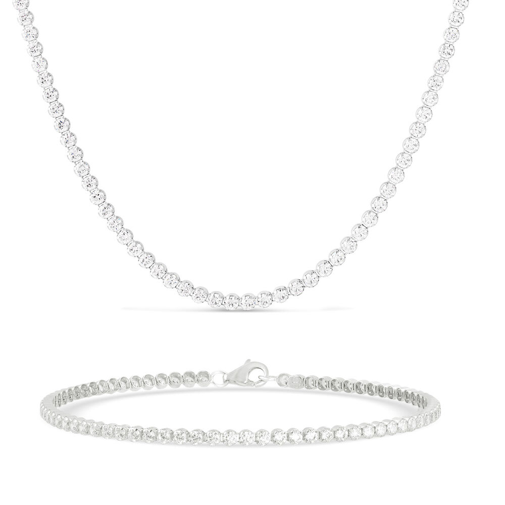 Sterling Silver Single Crystal Line Bracelet image number 2