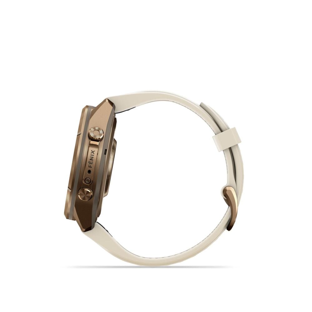 Garmin fenix 9 Pro 43mm Autumn Gold Titanium Cream/French Grey Silicone Strap Watch