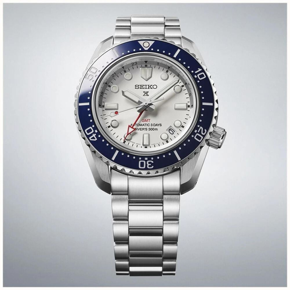 Seiko Prospex 1968 Heritage Diver&rsquo;s GMT 60th Anniversary 42mm White Dial Steel Bracelet Watch