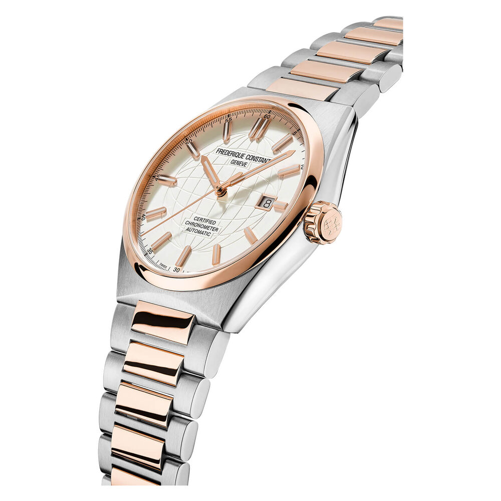 Frederique Constant Highlife COSC Automatic Silver Dial Steel Rose Gold Case Bracelet Watch image number 1