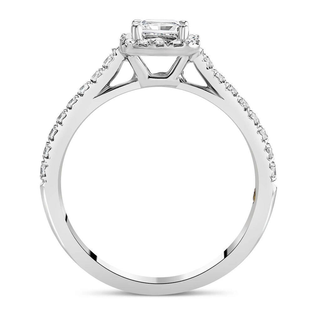 Northern Star 0.80ct  Diamond Halo Stone Shoulders 18ct White Gold Ring image number 3