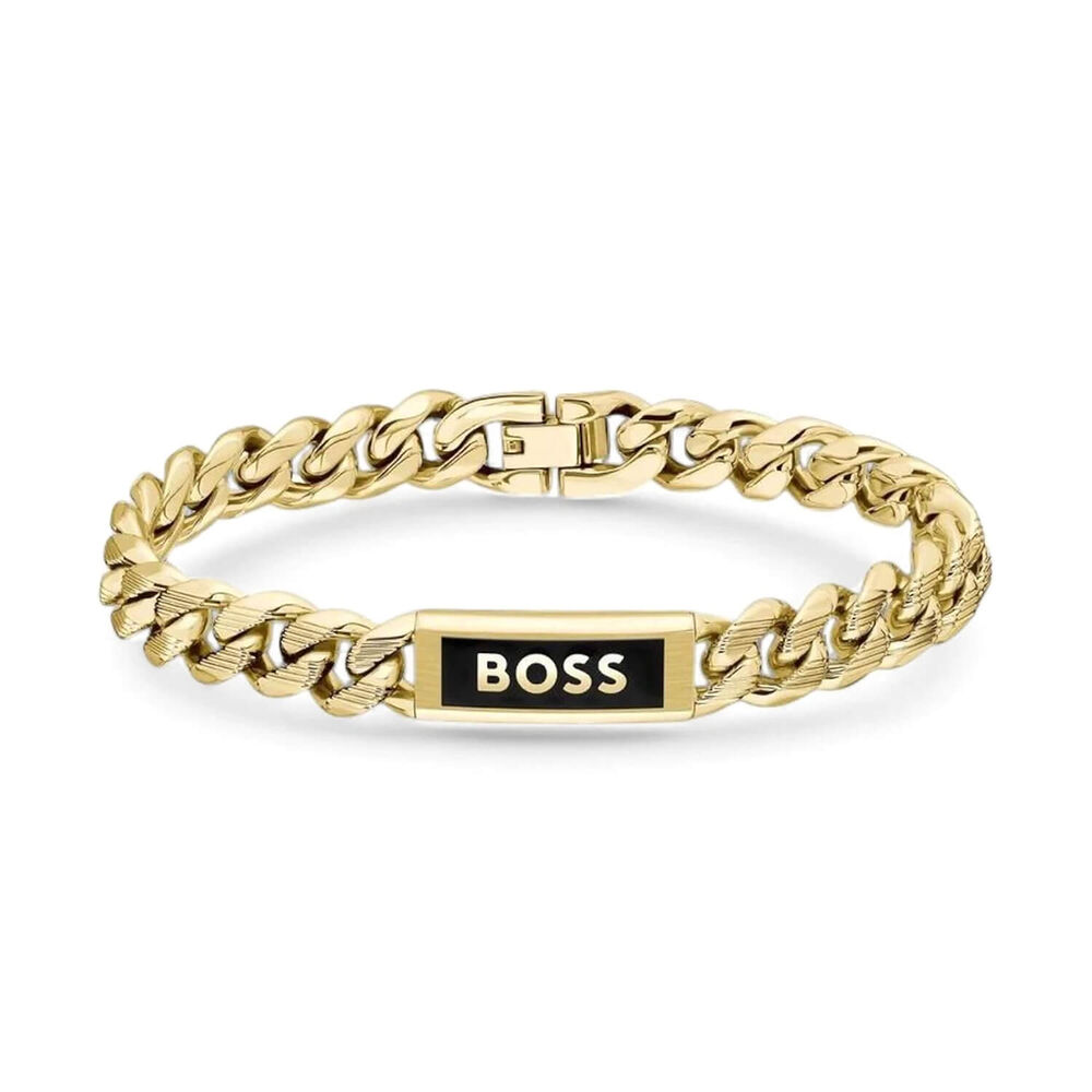 BOSS Kassy Gold Tone Stainless Steel Chain Bracelet