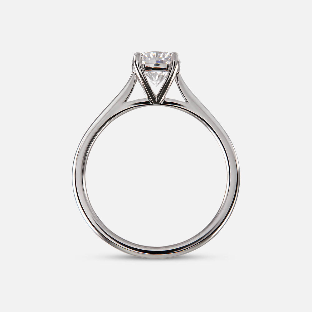 Classic Platinum 0.70ct Round Brilliant Diamond Four Claw Solitaire Ring