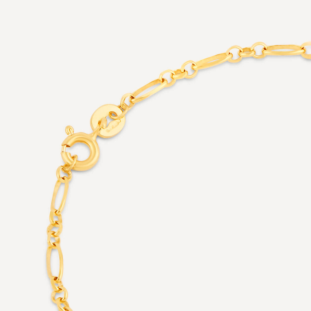 9ct Yellow Gold Diamond Cut Fig Belcher Bracelet image number 4