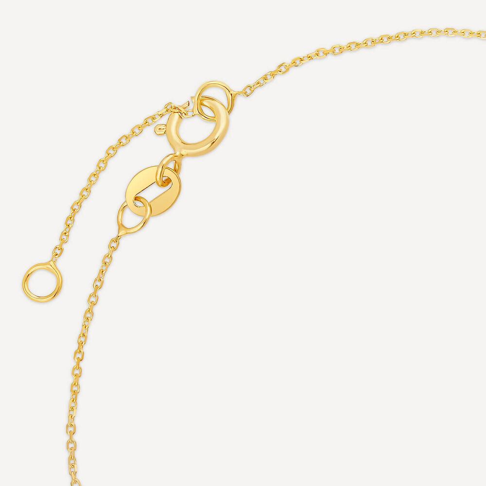 9ct Yellow Gold Polished Disc & Amazonite Blue Pebble Bracelet image number 3