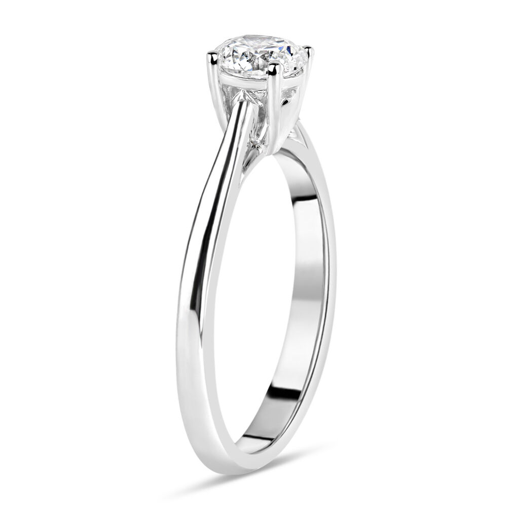 18ct White Gold 0.50ct Round Diamond Tulip Setting Ring image number 3