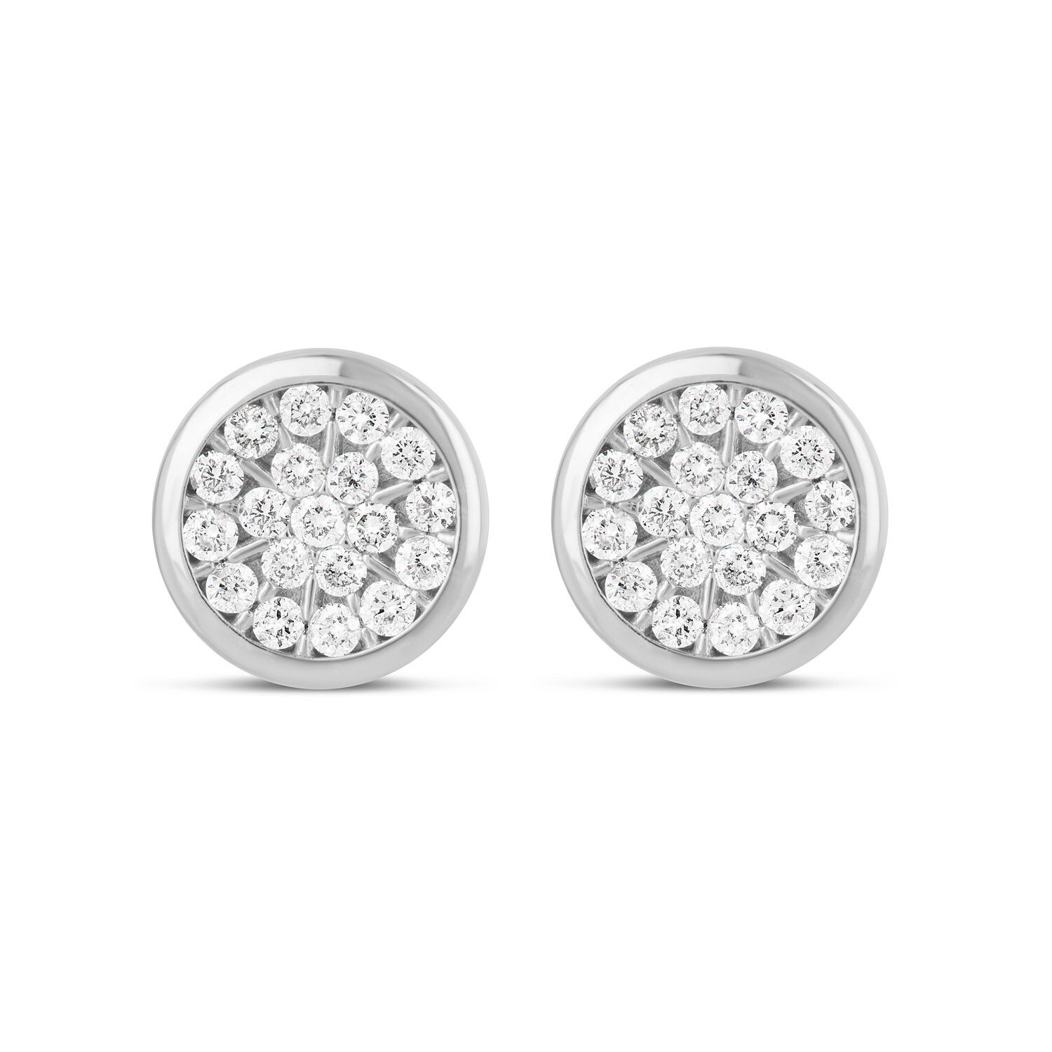 9ct White Gold 0.25ct Diamond Cluster Stud Earrings