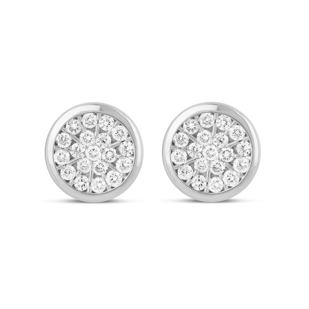 9ct White Gold 0.25ct Diamond Cluster Stud Earrings image number 0