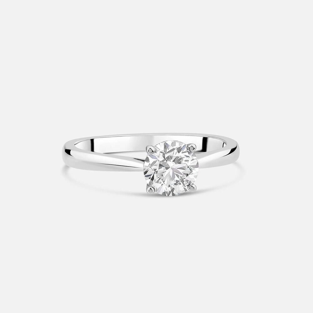 18ct White Gold 1.00ct Round Brilliant Diamond Four Claw Solitaire Ring