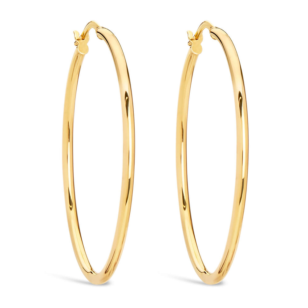 9ct gold large hoop earrings
