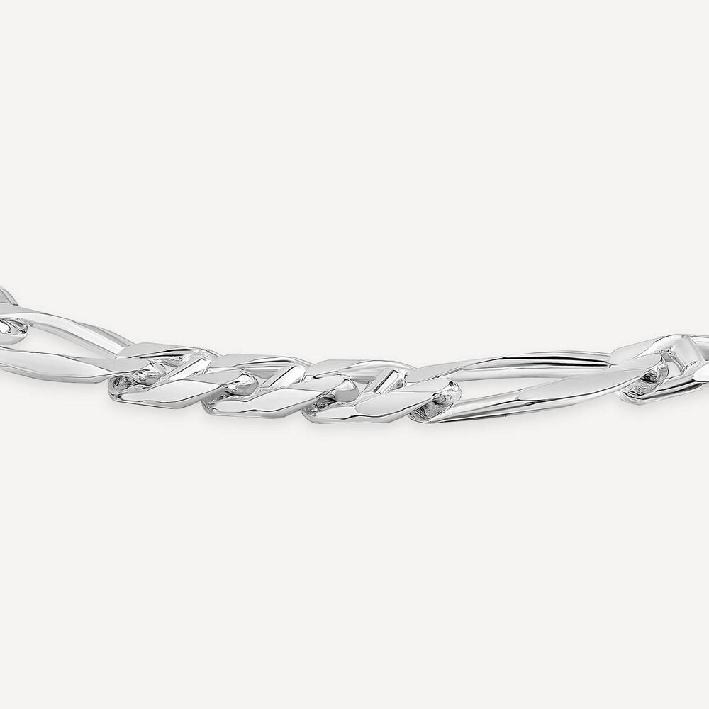Sterling Silver Figaro Men's Bracelet image number 2
