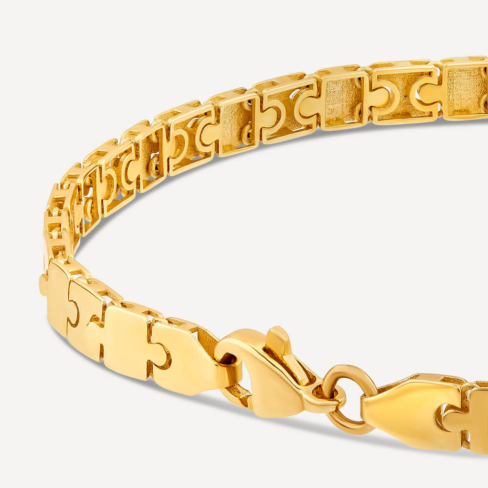 9ct Yellow Gold Shiny Narrow Jigsaw Bracelet image number 2