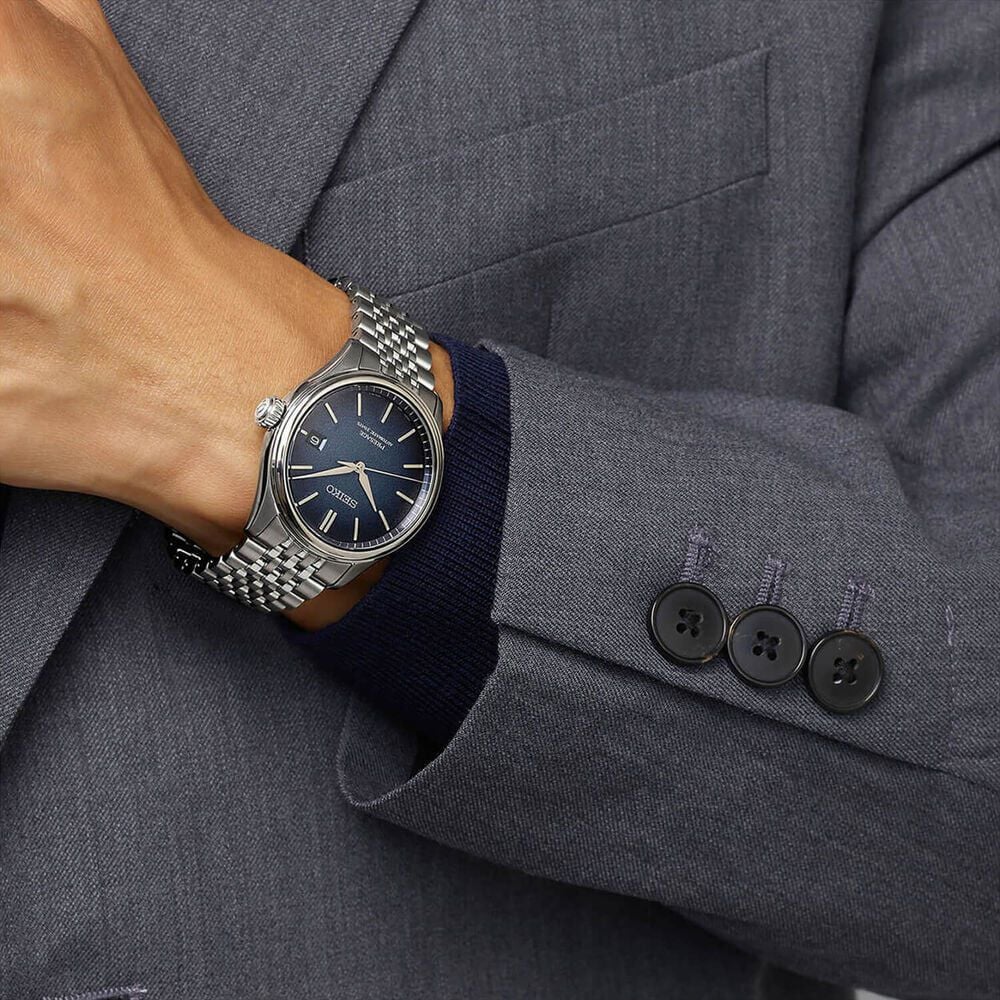 Seiko Presage Classic 'Ai-iro' Japan Blue 40mm Dial Steel Bracelet Watch