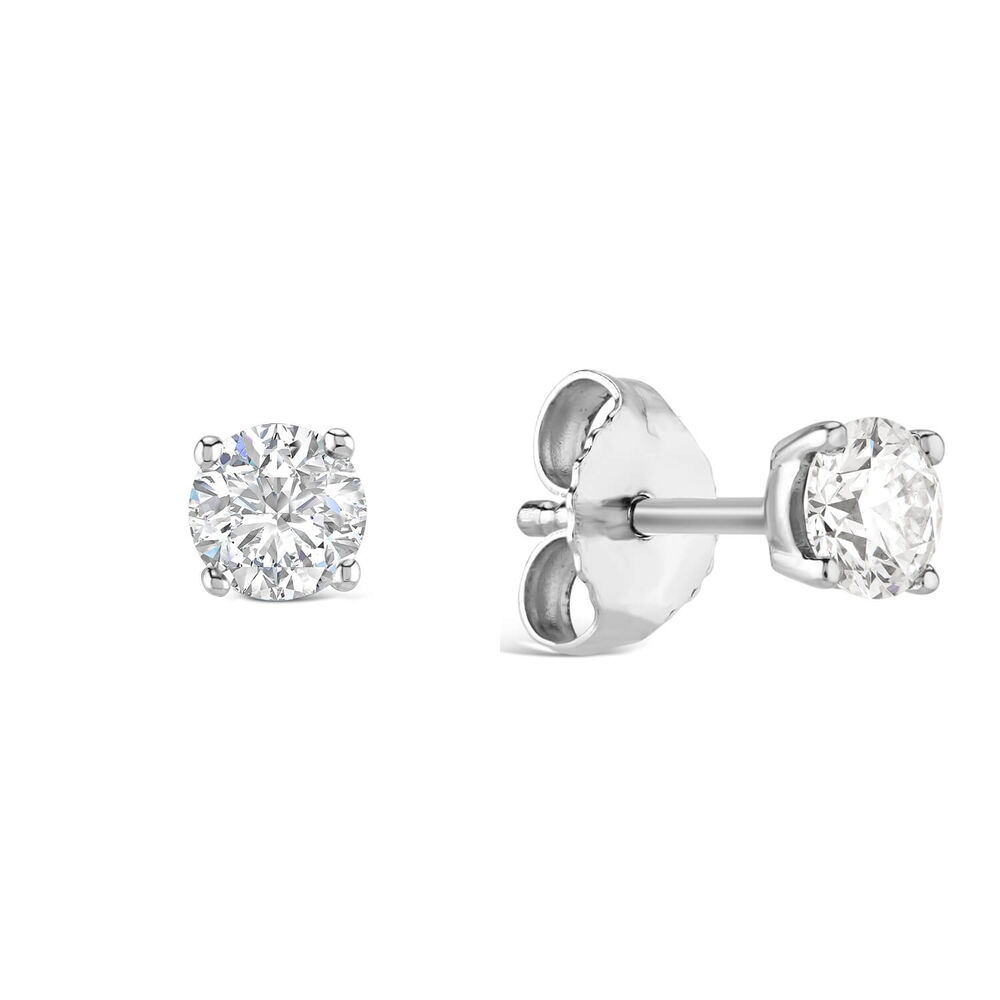 18ct White Gold Diamond Stud Earrings