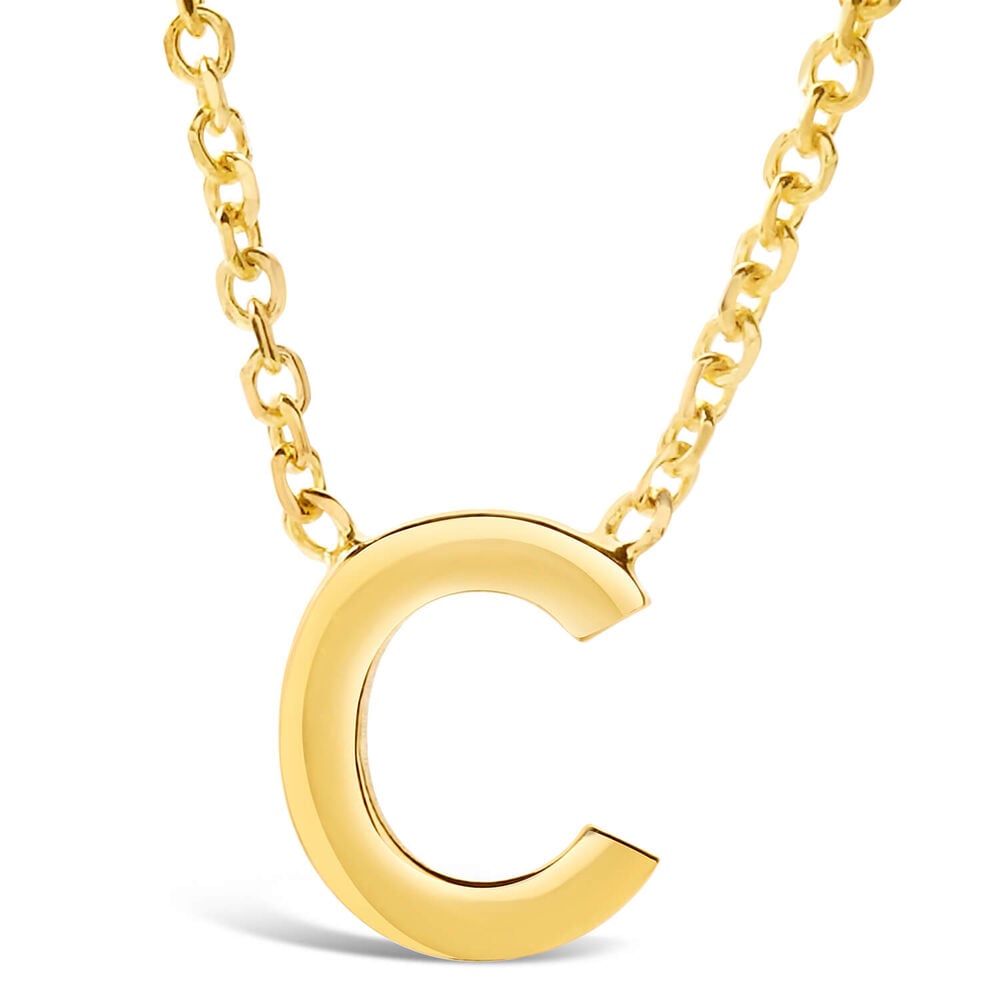 9 Carat Yellow Gold Petite Initial C Necklet (Chain Included) image number 0