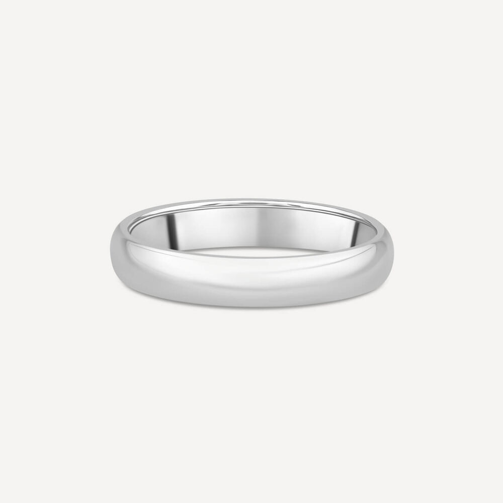 18ct White Gold 3mm Plain D-Shape Wedding Ring image number 2