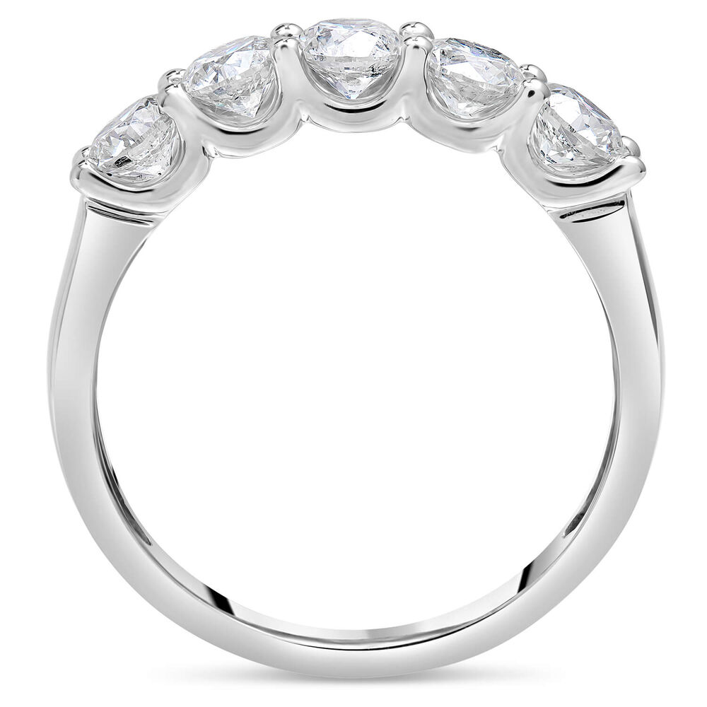 18ct White Gold Ring With 5 Round Cut Diamonds image number 2