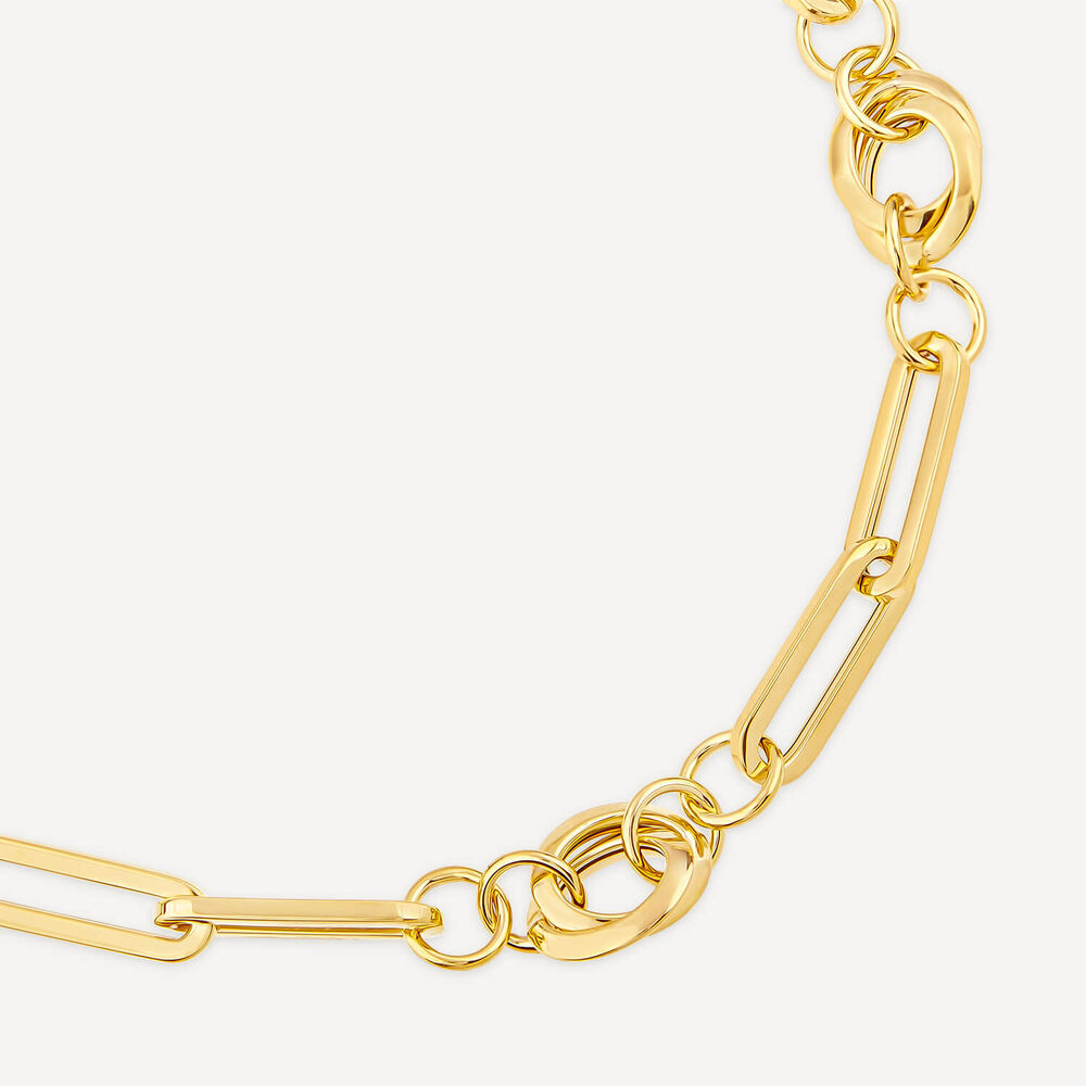 9ct Yellow Gold Knot Paperlink Bracelet image number 1
