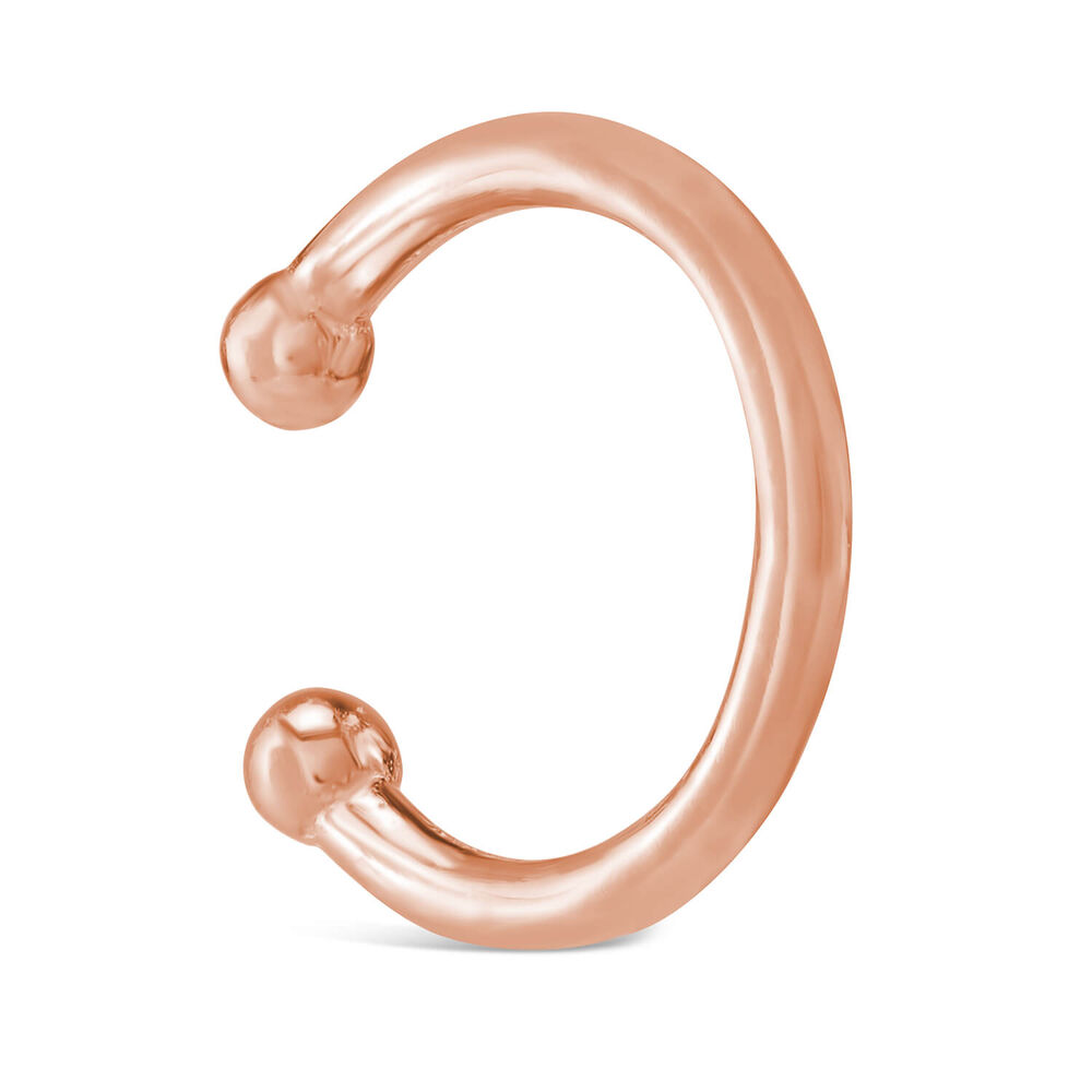 Silver & Rose Gold Plated Torque Plain Single Cuff Earring