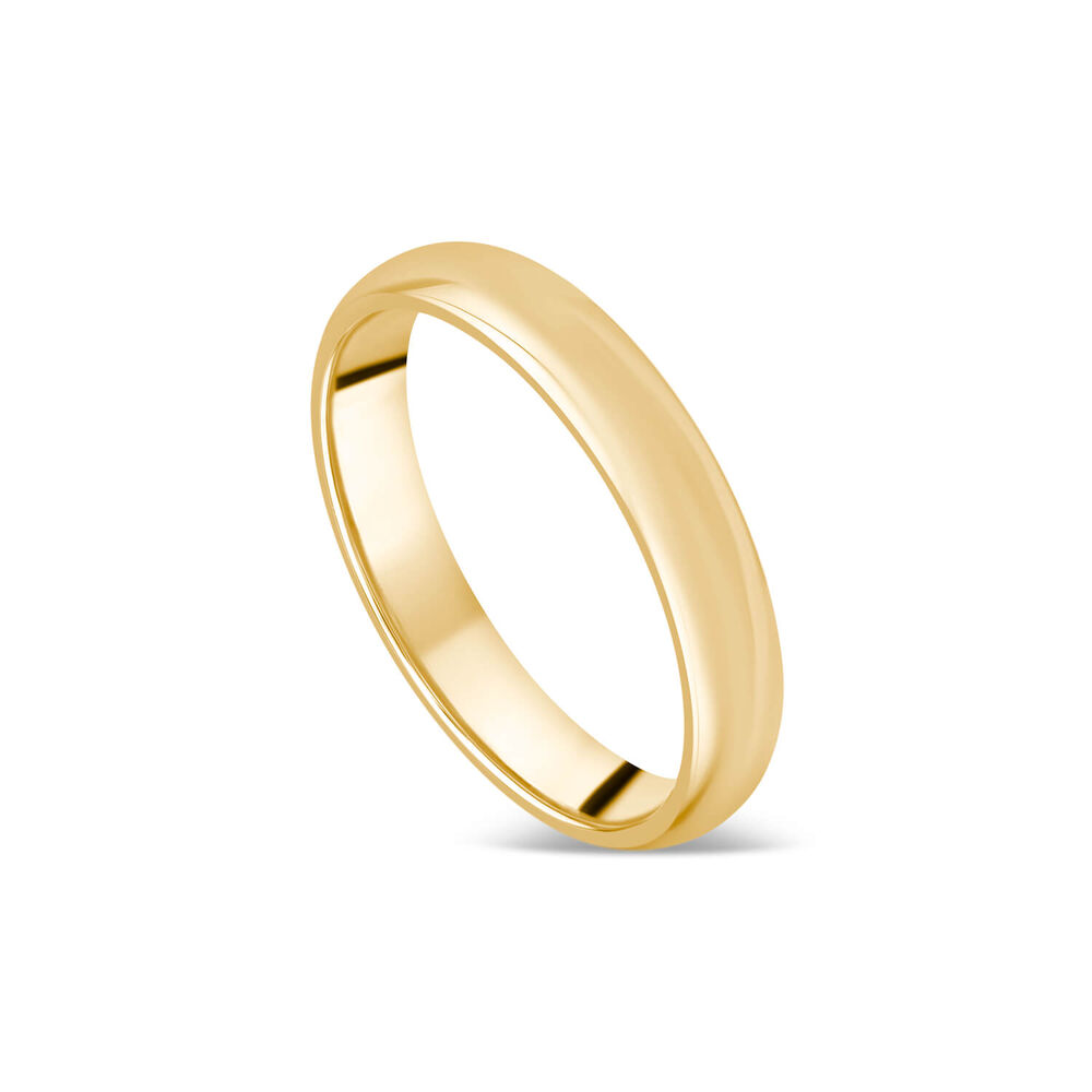 9ct Yellow Gold 4mm Plain D-Shape Wedding Ring image number 0