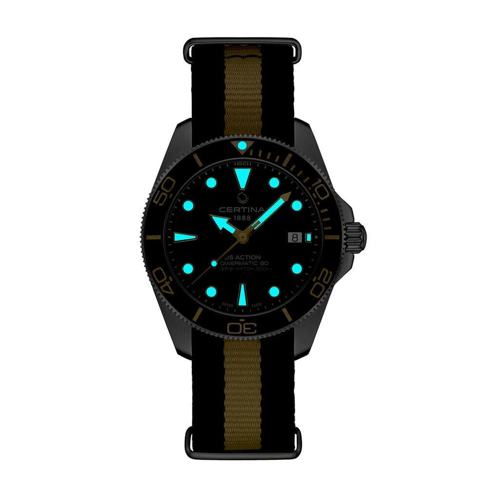 Certina DS Action Diver 40.5mm Black Dial Fabric Strap Watch