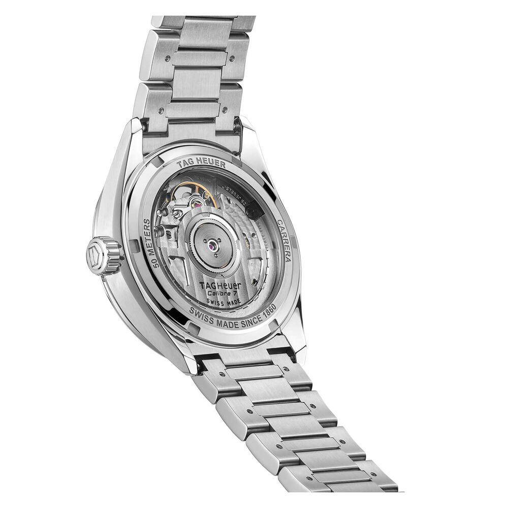 TAG Heuer Carrera Date 36mm Green Dial Rose Gold Index Stainless Steel Bracelet Watch image number 2