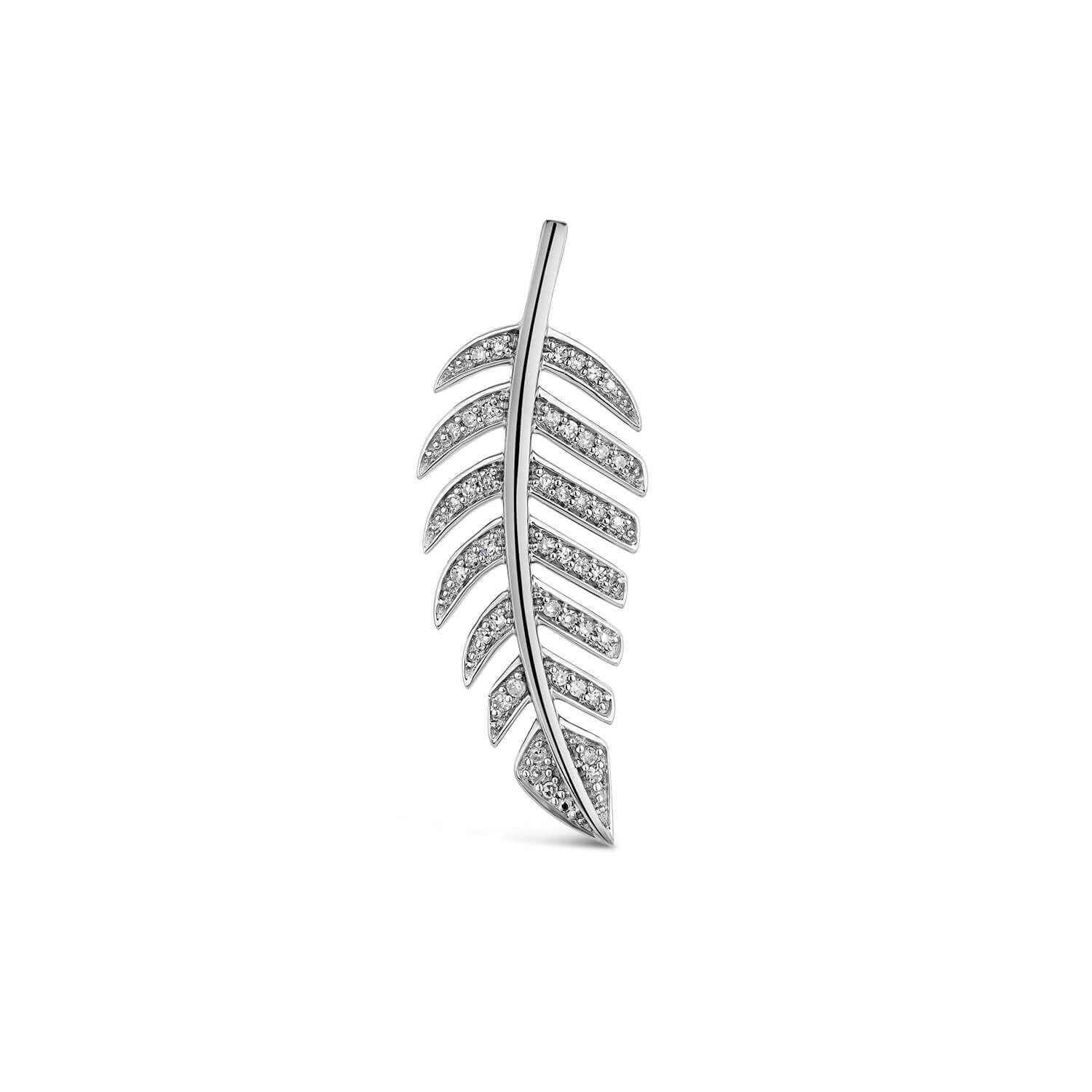 Diamond 2024 feather pendant