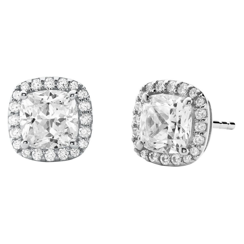 Michael Kors Silver Plated Brilliance Halo Stud Earrings