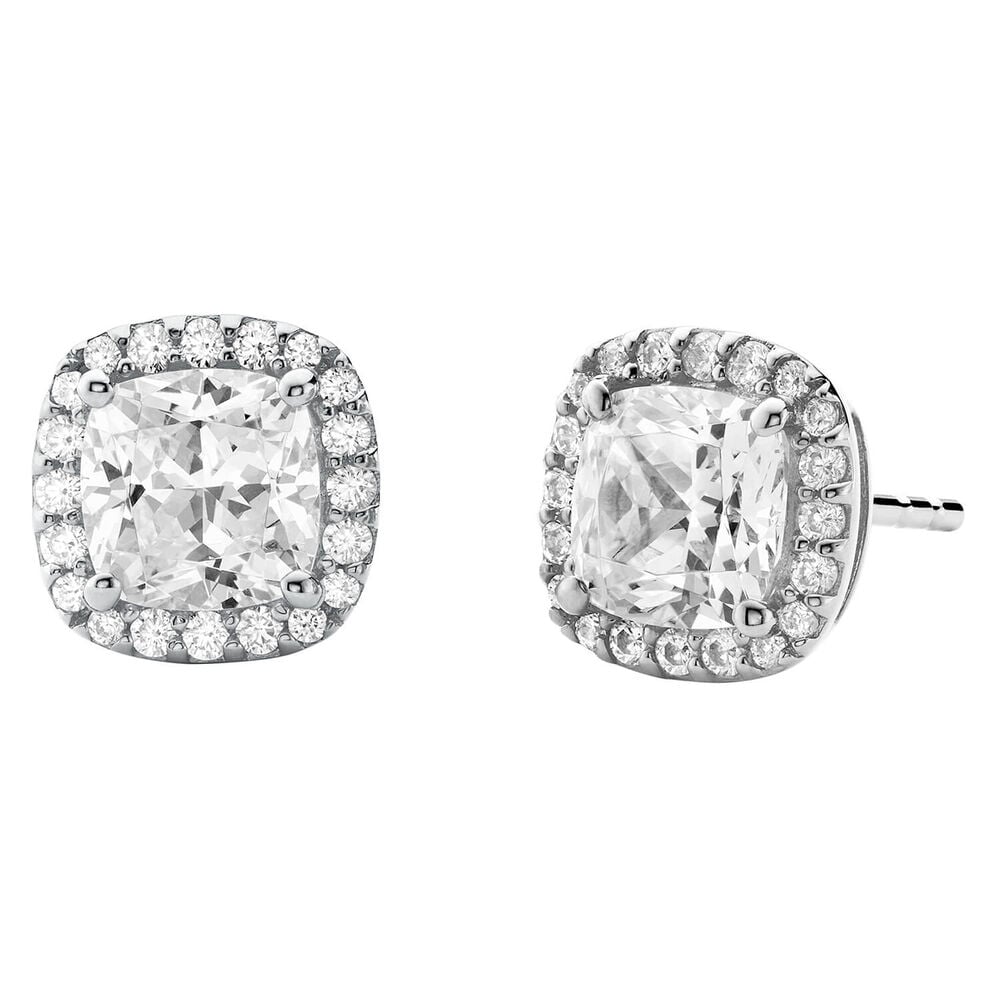 Michael Kors Silver Plated Brilliance Halo Stud Earrings image number 0