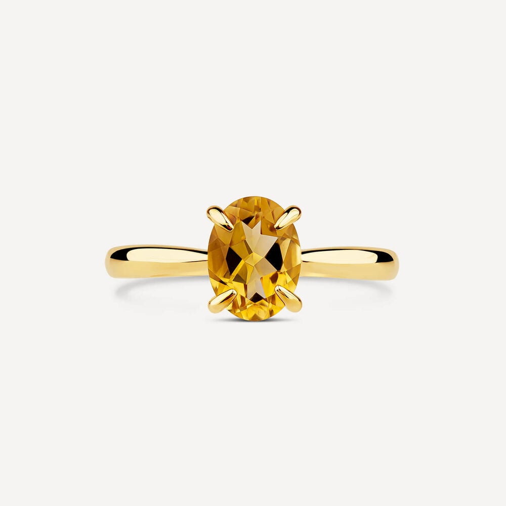 9ct Yellow Gold Oval Citrine Ring image number 1
