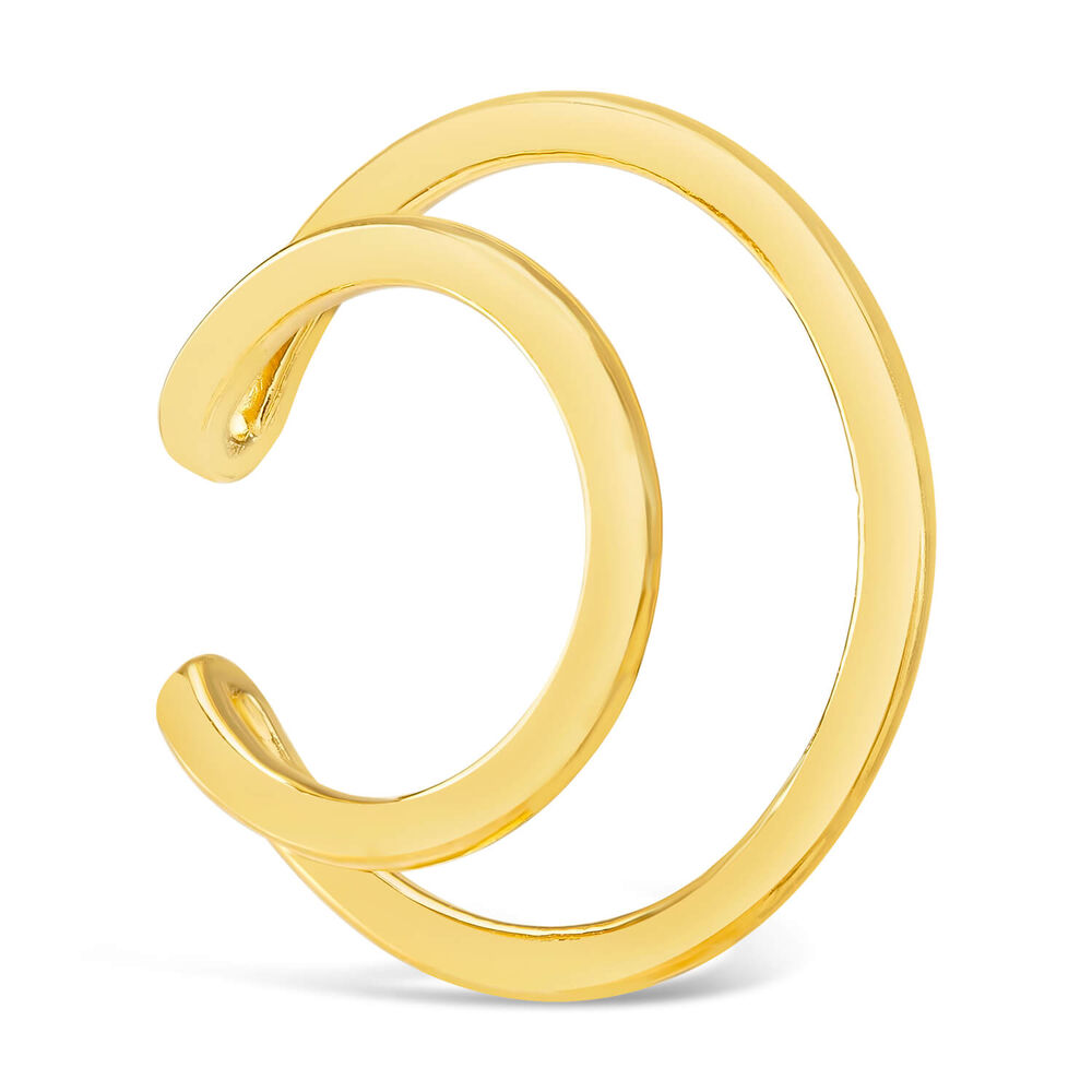 Silver & Gold Plated Double Plain Hoop Single Cuff Earring