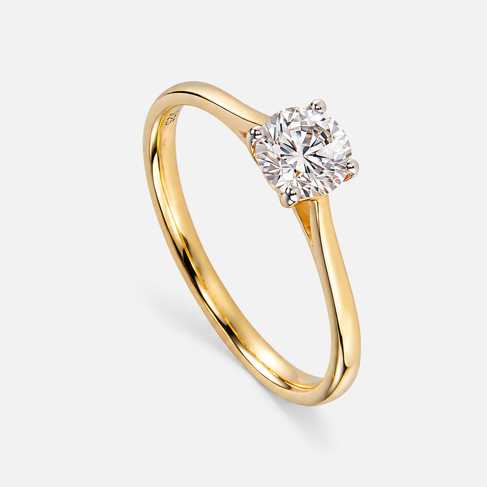 Classic 18ct Yellow Gold 0.50ct Round Brilliant Diamond Four Claw Solitaire Ring