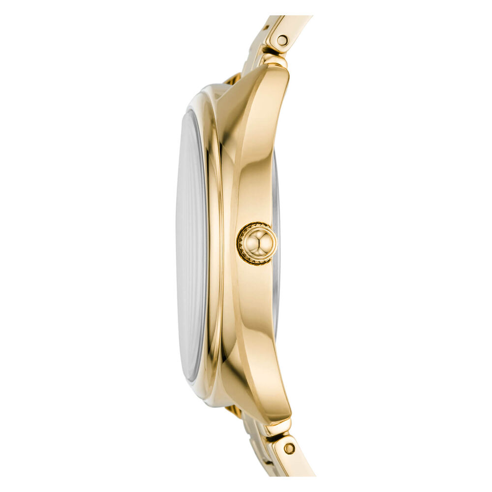 Fossil Gabby 34mm White Dial Yellow Gold IP & Steel Case Bracelet Watch