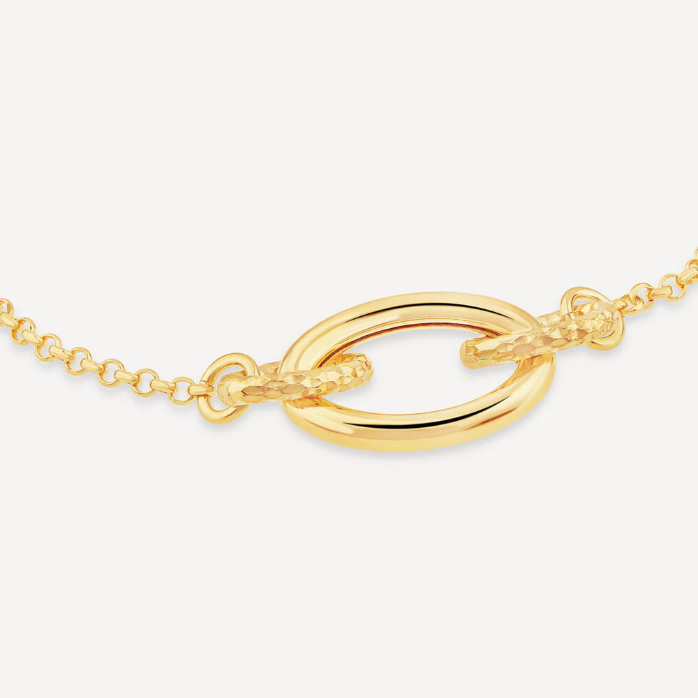 Yellow Gold Plated Sterling Silver Diamond Cut & Polished Link Bracelet image number 2