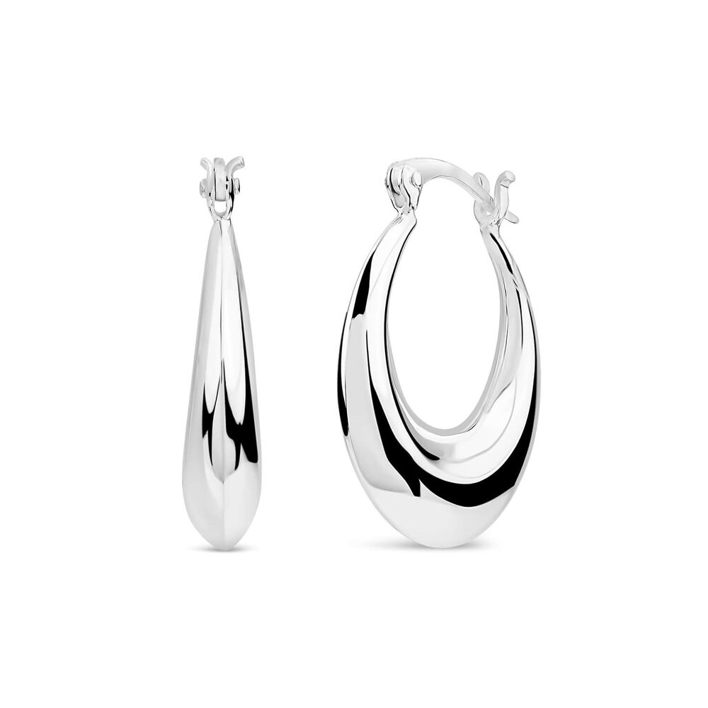 Sterling Silver Tapered Hoop Earrings