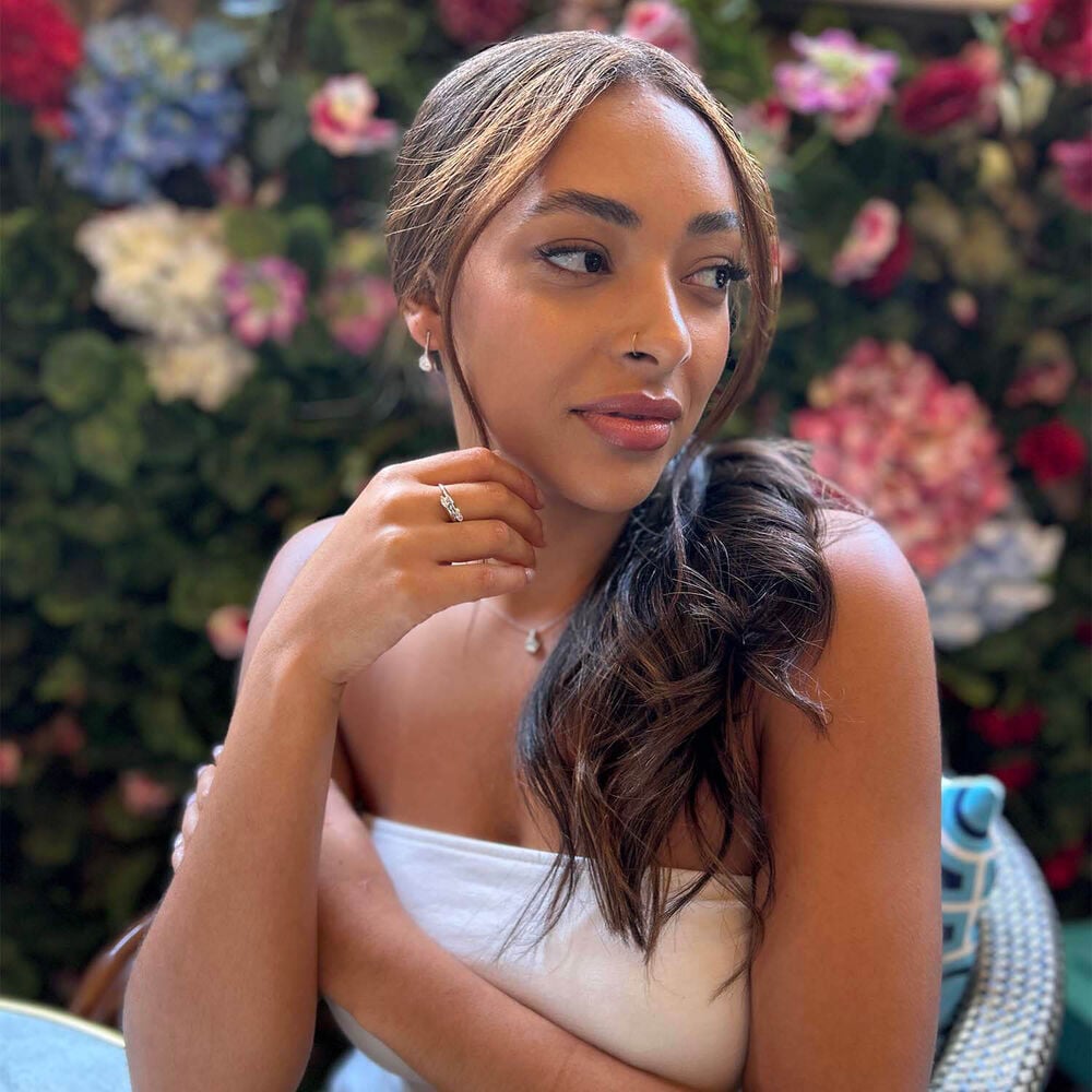 Born Kissed with Diamonds 9ct White Gold Lab Grown 0.20ct Two Marquise Diamond Twist Shape Ring image number 3