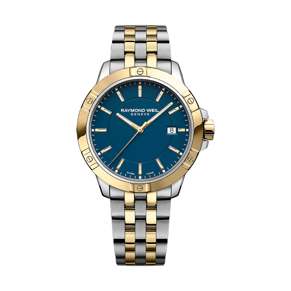 Raymond Weil Tango Classic 41mm Blue Dial Two Tone Steel Bracelet Watch