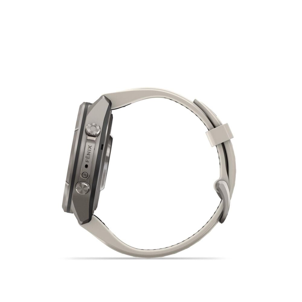 Garmin fenix 9 Pro 43mm Titanium Fog Grey/Dark Sandstone Silicone Strap Watch