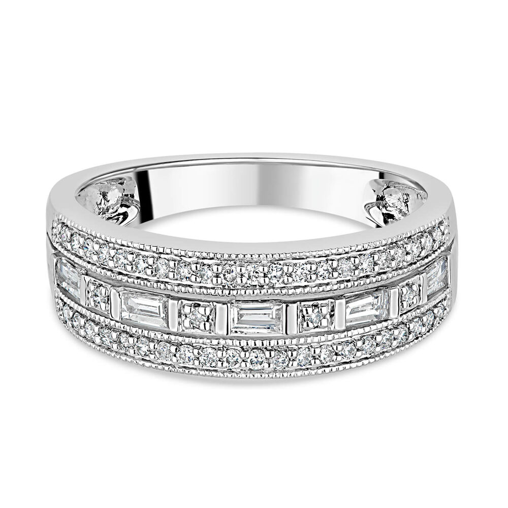 9ct White Gold 0.33ct Diamond Pave Set Wedding Ring image number 4