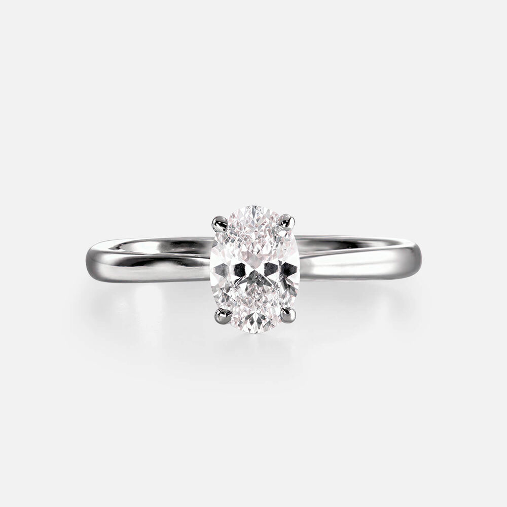 Classic Platinum 0.70ct Oval Diamond Solitaire Ring